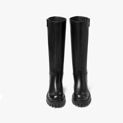 BeauToday Women's Knee-High Boots Genuine Leather Platform Shoes
