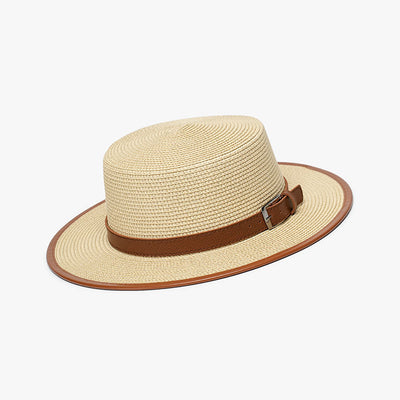 BeauToday Wide Rimmed Brim Straw Hats with Adjustable Strap Decoration for Women