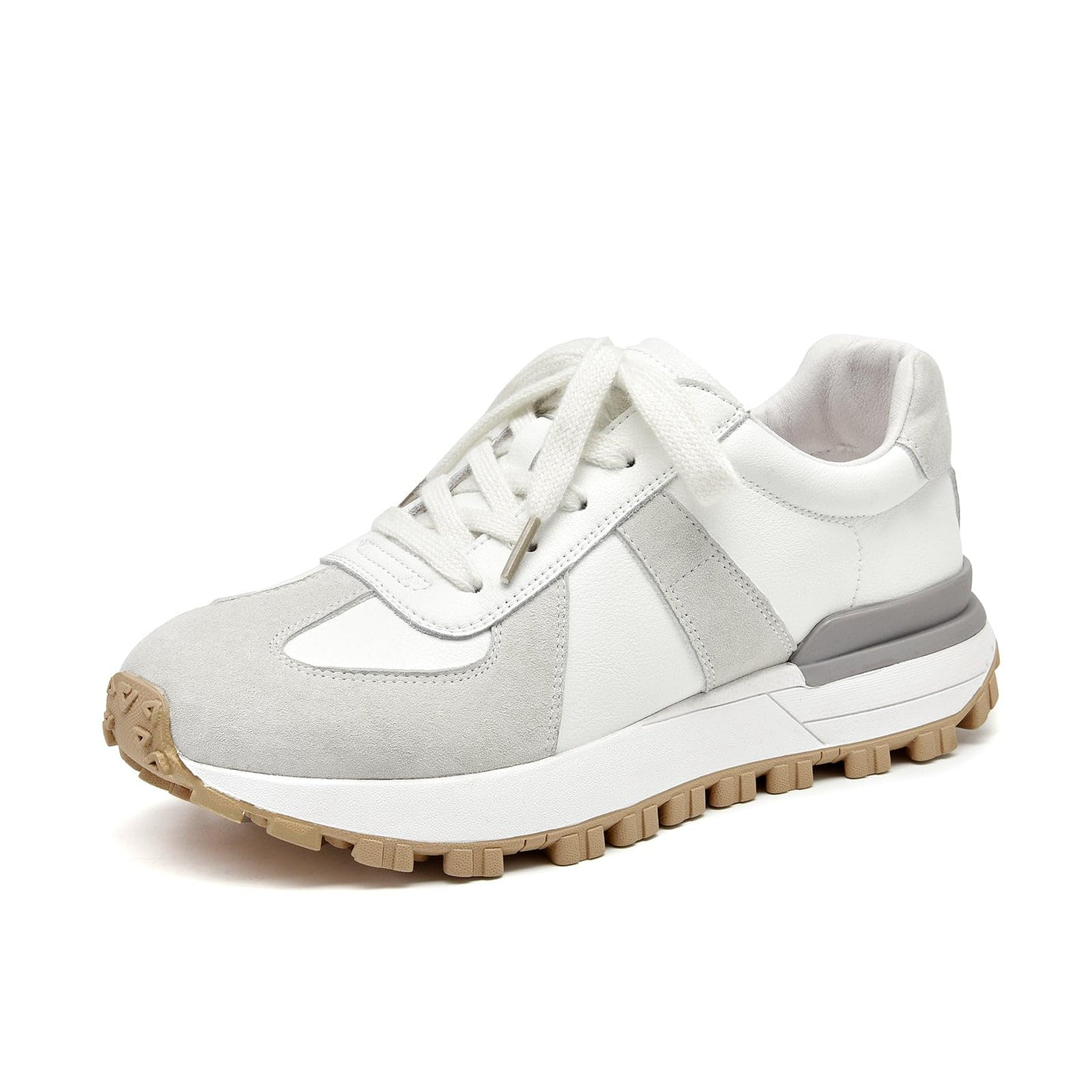 BEAU TODAY Neutral Womens Platform Sneakers