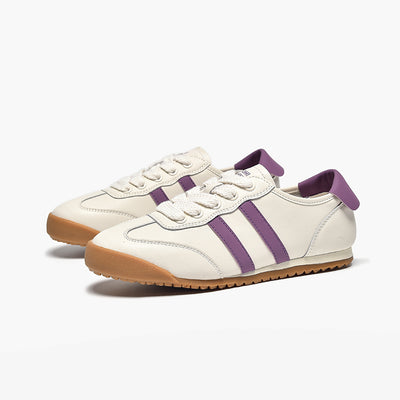 BeauToday Women's Classic Retro Leather Running Trainers