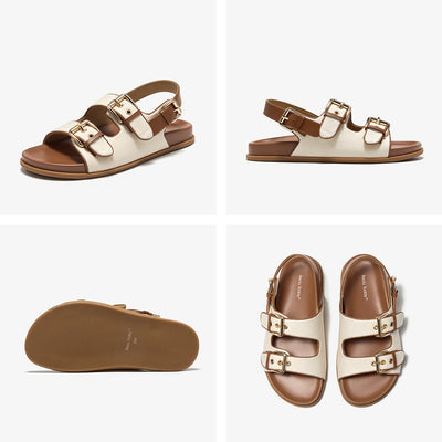 BeauToday Womne's Fabric Buckle Sandals with Arch Support