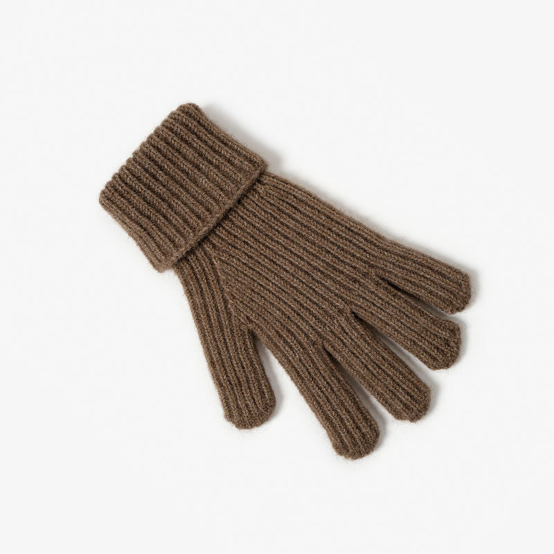 Beau Today Soft and Warm Wool Blend Gloves with Coffee Color for Winter