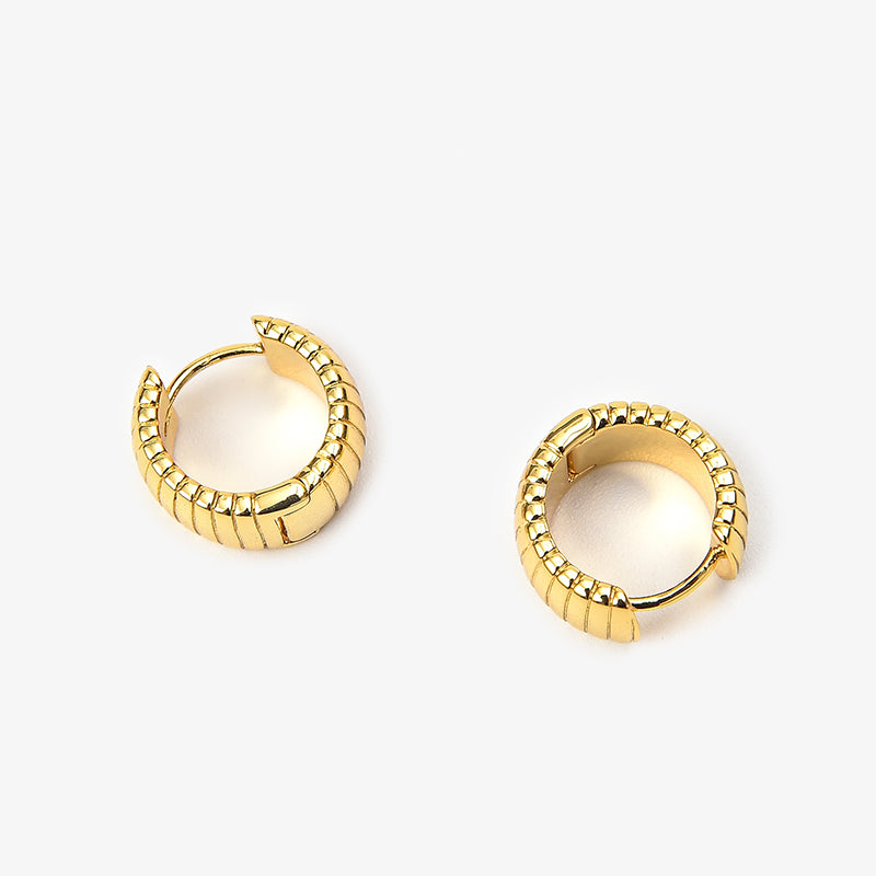 BeauToday 18K One Size Gold  Round Ear Drop Hoop Earrings for Women