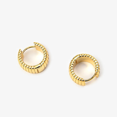 BeauToday 18K One Size Gold  Round Ear Drop Hoop Earrings for Women