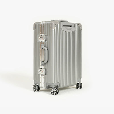 Beau Today 14 inches Silver Large Capacity Travel Luggage for Unisex