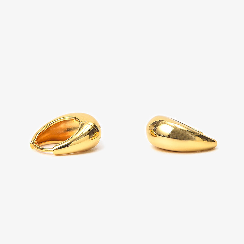 BeauToday 18K Gold-Plated Brass Eardrop New Moon Design Metal Earrings for Women