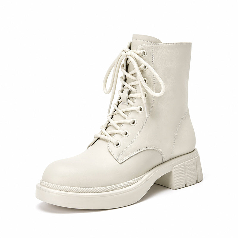 BeauToday Calfskin Boots for Women with Translucent Sole BEAU TODAY