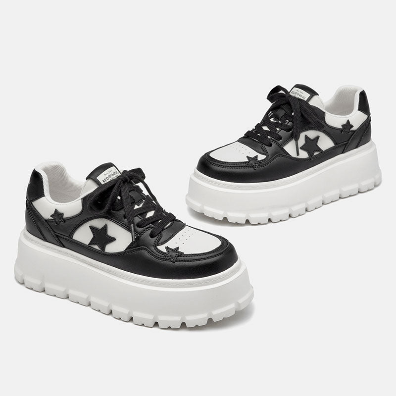 BeauToday Casual Platform Round Toe Sneaker with Star Decoration for Women BEAU TODAY