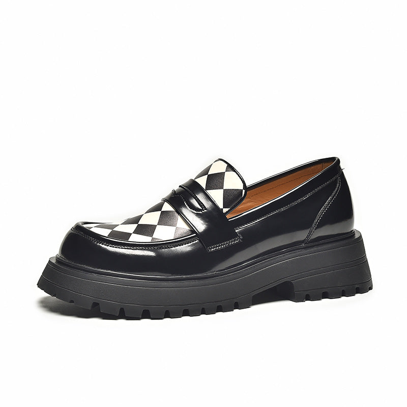 BeauToday Checker-design Platform Loafers for Women BEAU TODAY
