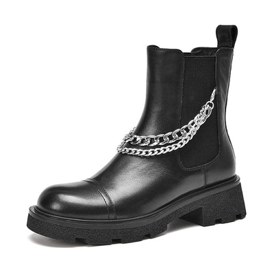 BeauToday Chelsea Boots for Women with Removable Chain BEAU TODAY