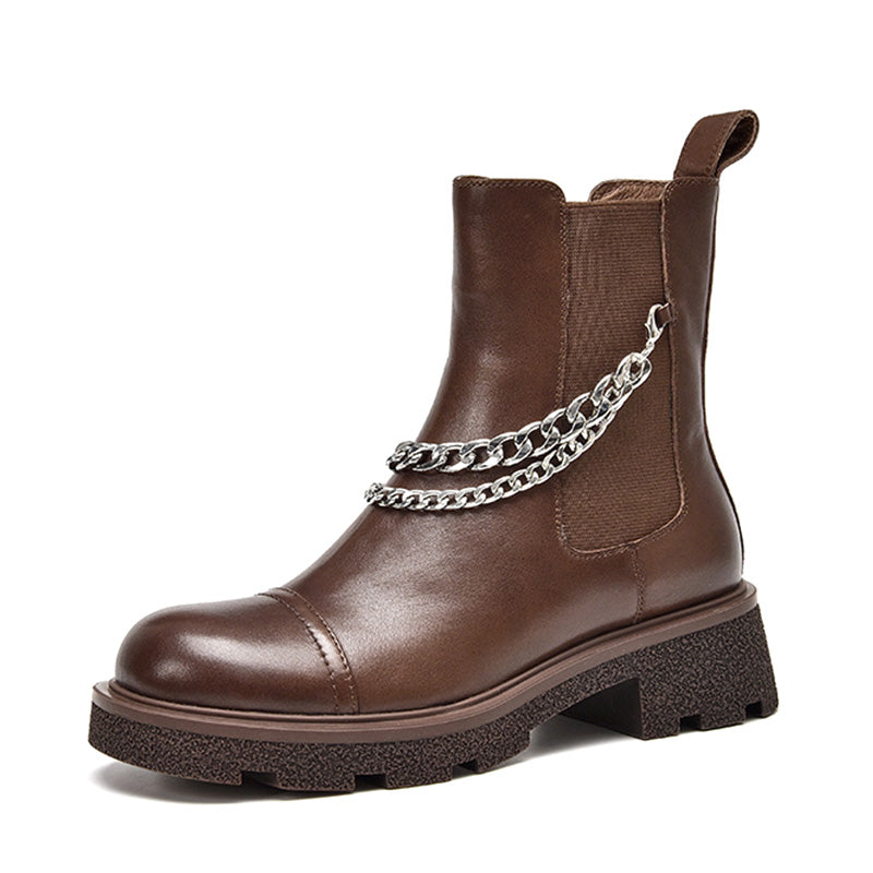 BeauToday Chelsea Boots for Women with Removable Chain BEAU TODAY