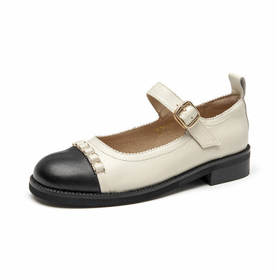 BeauToday Contrasting Colors Mary Janes for Women BEAU TODAY