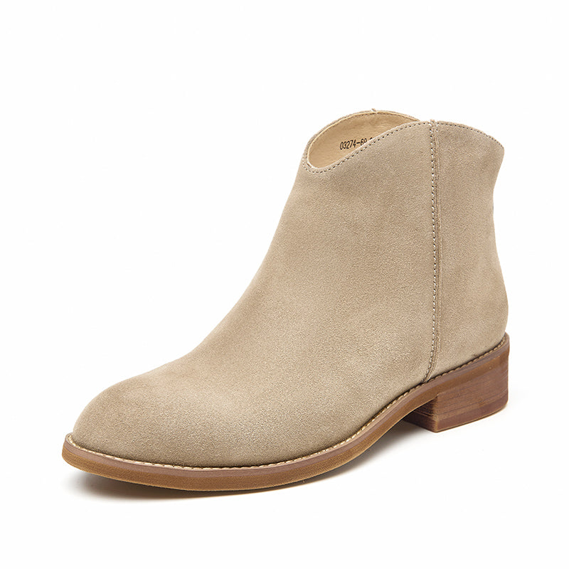 BeauToday Cow Suede Ankle Boots for Women BEAU TODAY