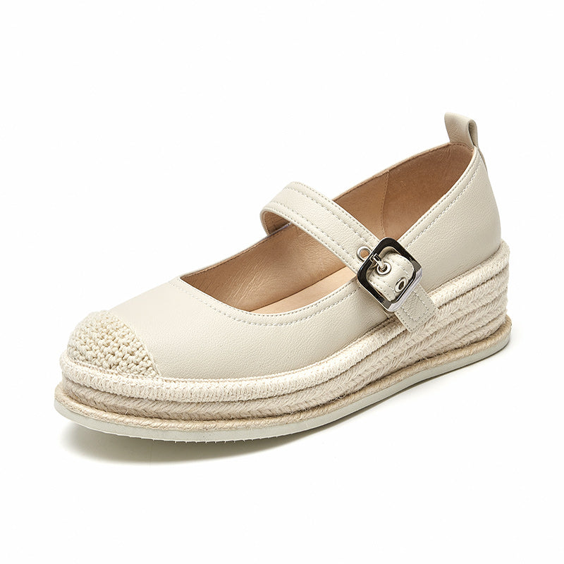 BeauToday Espadrilles Cow Leather Fisherman Shoes for Women BEAU TODAY