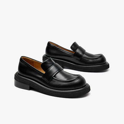 BeauToday Genuine Cow Leather Platform Loafers for Women BEAU TODAY