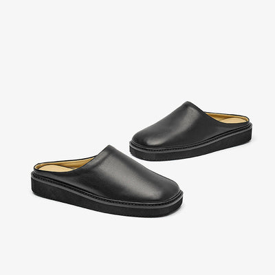 BeauToday Genuine Leather Black Mules for Women BEAU TODAY