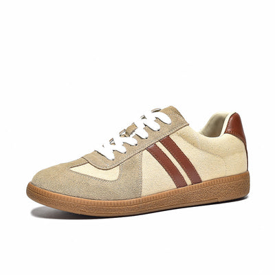 BeauToday German Army Trainers Classic Retro Leather Sneakers for Women BEAU TODAY