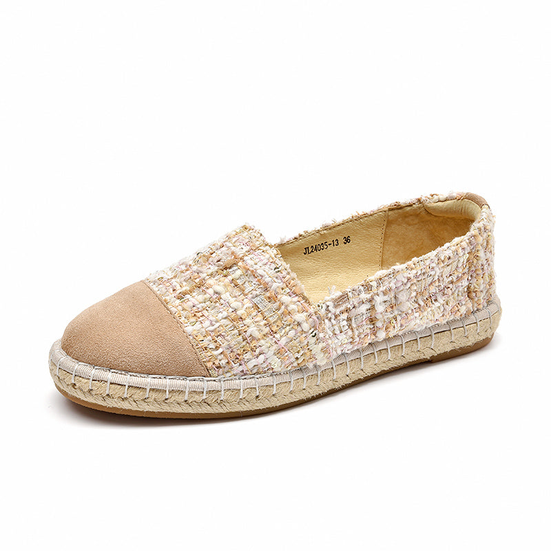 BeauToday Handmade Casual Slip-on Espadrilles Canvas Flats for Women BEAU TODAY