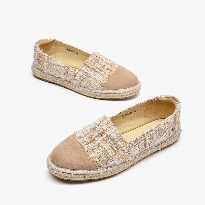 BeauToday Handmade Casual Slip-on Espadrilles Canvas Flats for Women BEAU TODAY