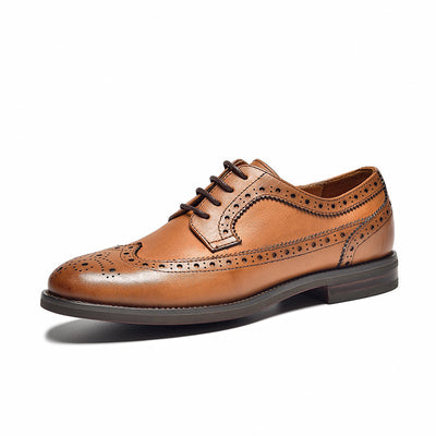 BeauToday Handmade Leather British Style Wingtip Brogues Derby Shoes for Women BEAU TODAY
