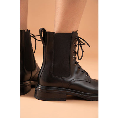 BeauToday Leather Ankle Boots for Women with Square Toe BEAU TODAY