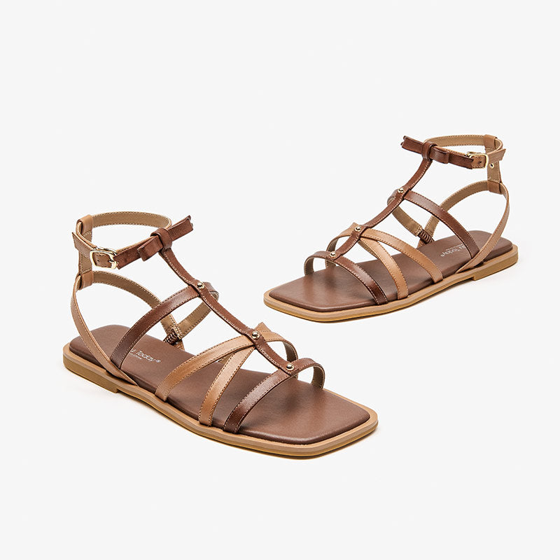 BeauToday Leather Beach Sandals for Women BEAU TODAY