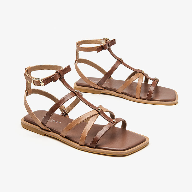 BeauToday Leather Beach Sandals for Women BEAU TODAY