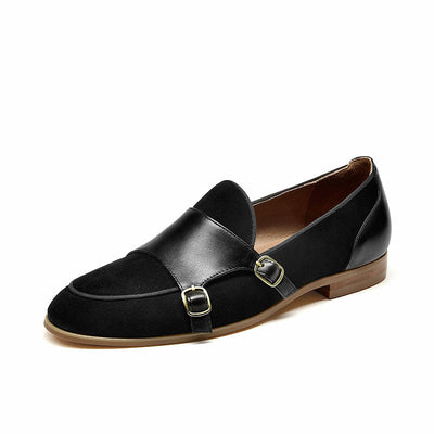 BeauToday Leather Loafers for Women with Buckle Straps BEAU TODAY