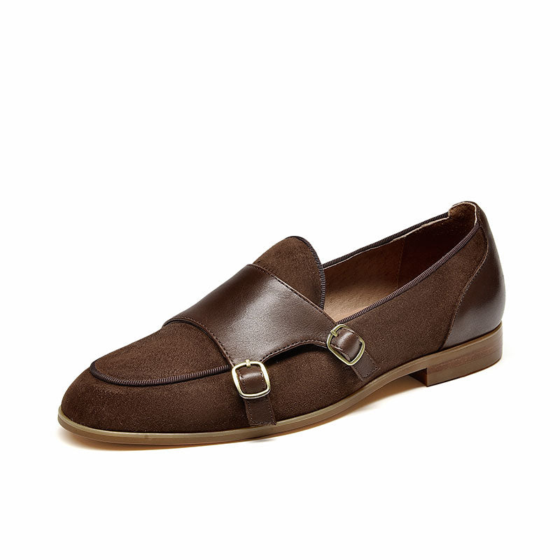 BeauToday Leather Loafers for Women with Buckle Straps BEAU TODAY