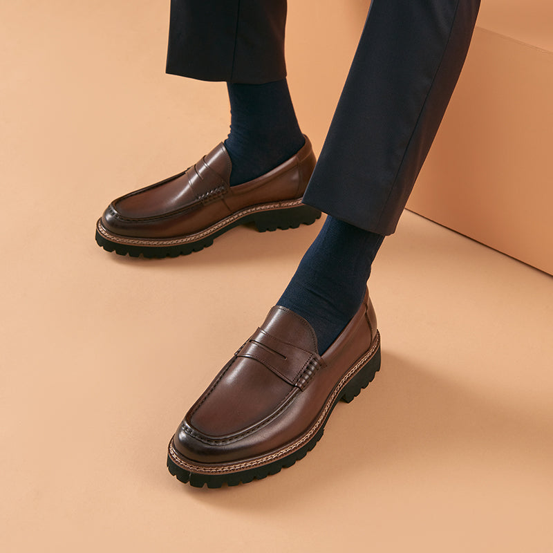 BeauToday Leather Penny Loafers for Men BEAU TODAY