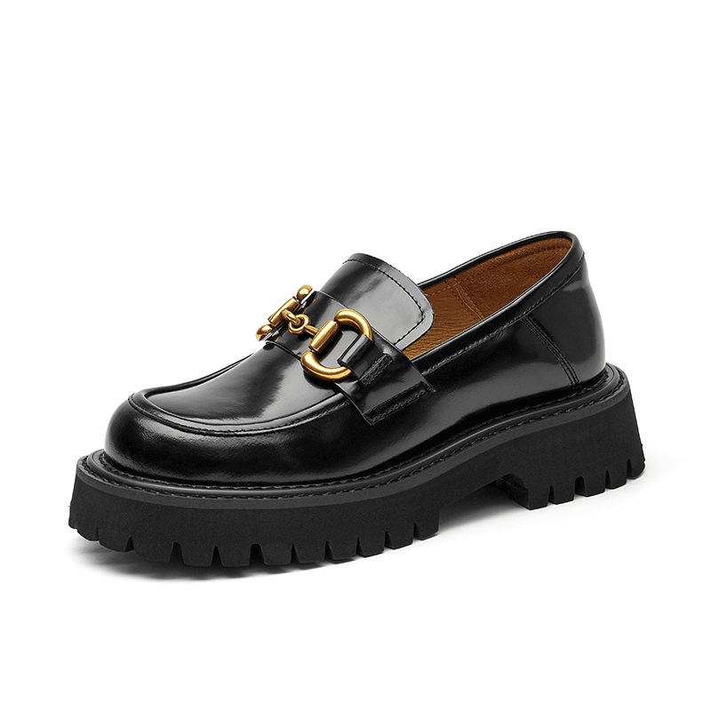 BeauToday Metal Buckle Chunky Loafers for Women BEAU TODAY