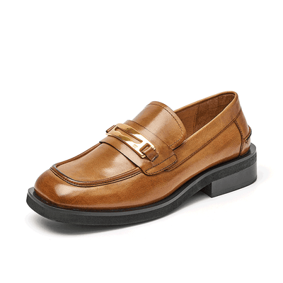 BeauToday Metal Decoration Penny Loafers for Women BEAU TODAY