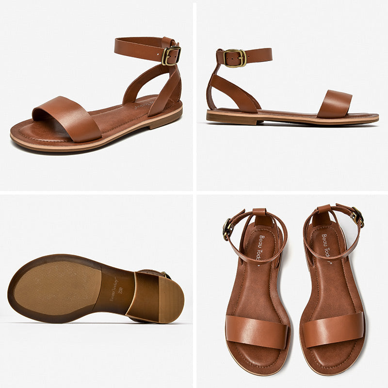 BeauToday Outdoor Summer Flat Sandals for Women BEAU TODAY