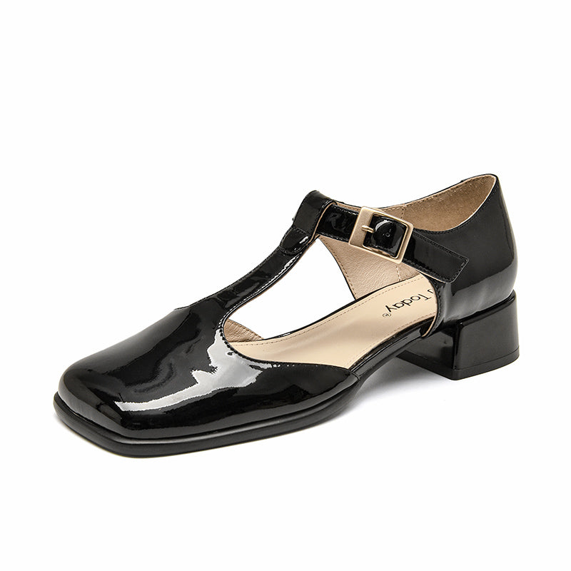BeauToday Patent Leather Lolita Mary Janes for Women with T-strap BEAU TODAY