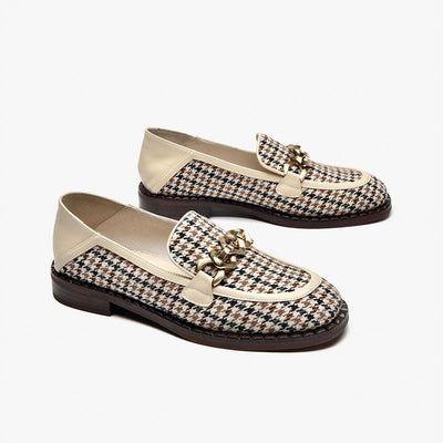 BeauToday Regular Color Pattern Loafers for Women BEAU TODAY