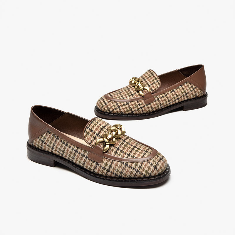 BeauToday Regular Color Pattern Loafers for Women BEAU TODAY