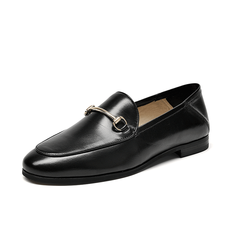 BeauToday Retro Handmade Leather Slip-on Loafers for Women BEAU TODAY