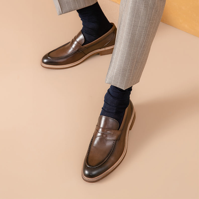 BeauToday Retro Penny Loafers for Men BEAU TODAY