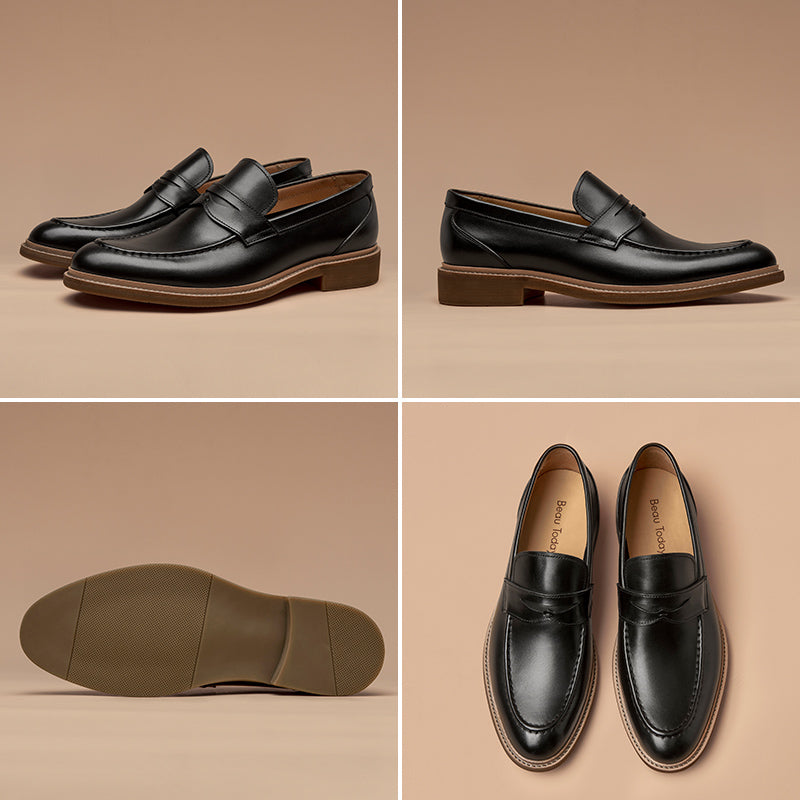 BeauToday Retro Penny Loafers for Men BEAU TODAY
