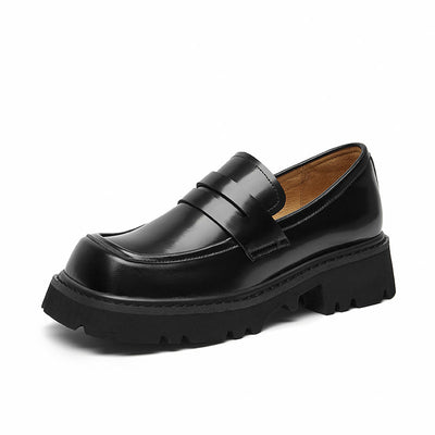 BeauToday Square Toe Chunky Loafers with Lug Sole for Women BEAU TODAY