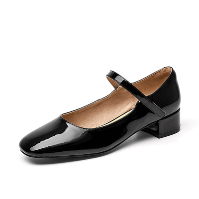 BeauToday Square Toe Narrow Strap Patent Mary Janes for Women BEAU TODAY