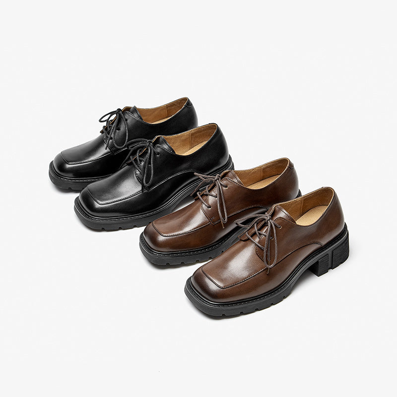 BeauToday Square-toe Derby Shoes for Women BEAU TODAY