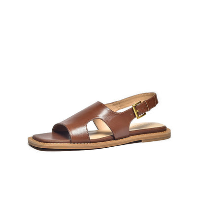 BeauToday Tonal Leather Summer Flat Sandals for Women BEAU TODAY