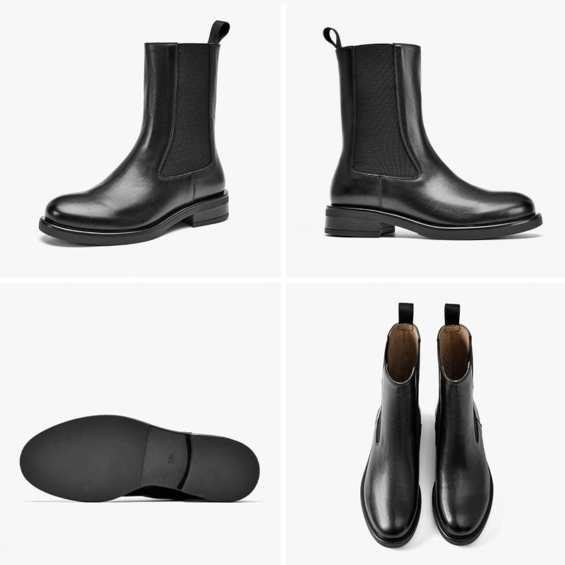 BeauToday Waxing Round Toe Chelsea Boots for Women BEAU TODAY