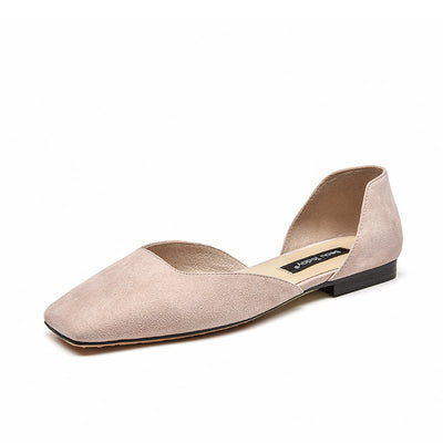 BeauToday Women Suede ballerina Flats with Square Toe Design BEAU TODAY